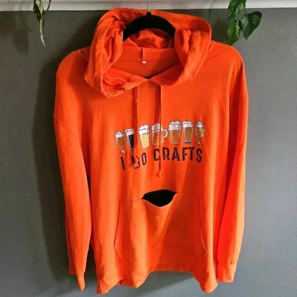 Vintage I Do Crafts Craft Beer Specialty Hoodie (L) Unisex - Picture 1 of 4